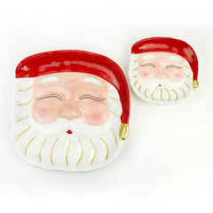 8 Oak Lane Red Santa Dessert Plate