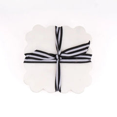 8 Oak Lane Scalloped Marble Coaster Set of 4
