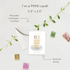 Birthday Slice Sprout - Birthday Mini Greeting Card