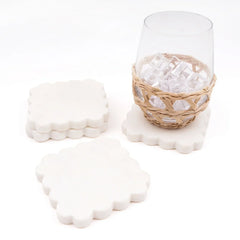 8 Oak Lane Scalloped Marble Coaster Set of 4