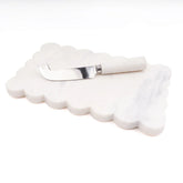 8 Oak Lane Scalloped Marble Cheese Board with Knife
