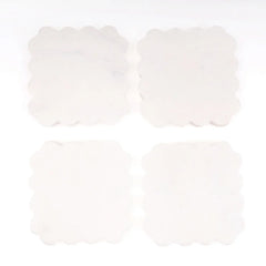 8 Oak Lane Scalloped Marble Coaster Set of 4