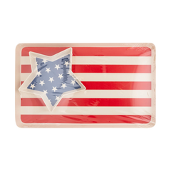 American Flag Stacked Reusable Bamboo Serving Tray Set
