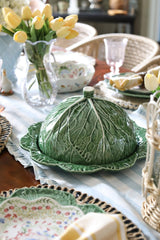 Bordallo Pinheiro Cabbage Cheese Tray with Lid - Portuguese Earthenware
