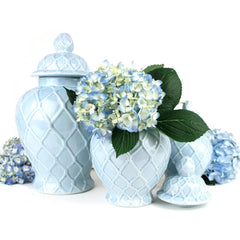 8 Oak Lane Light Blue Textured Ginger Jar - Extra Large