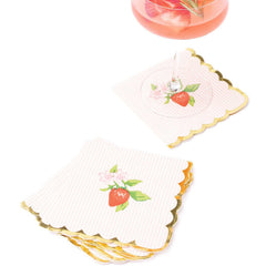 8 Oak Lane Botanical Berry Paper Beverage Napkin Packs