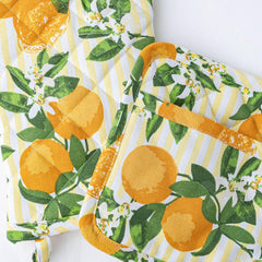8 Oak Lane Orange Blossom Oven Mitt Set