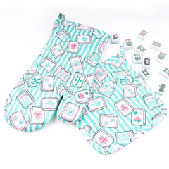8 Oak Lane Mahjong Stripe Oven Mitt Set