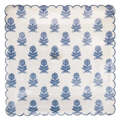 Blue Flower Block Print 10" Plate