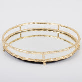 8 Oak Lane Gold Bamboo Mirrored Tray
