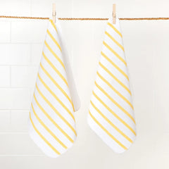 Basketweave Lemon Yellow Dishcloths Set of 2