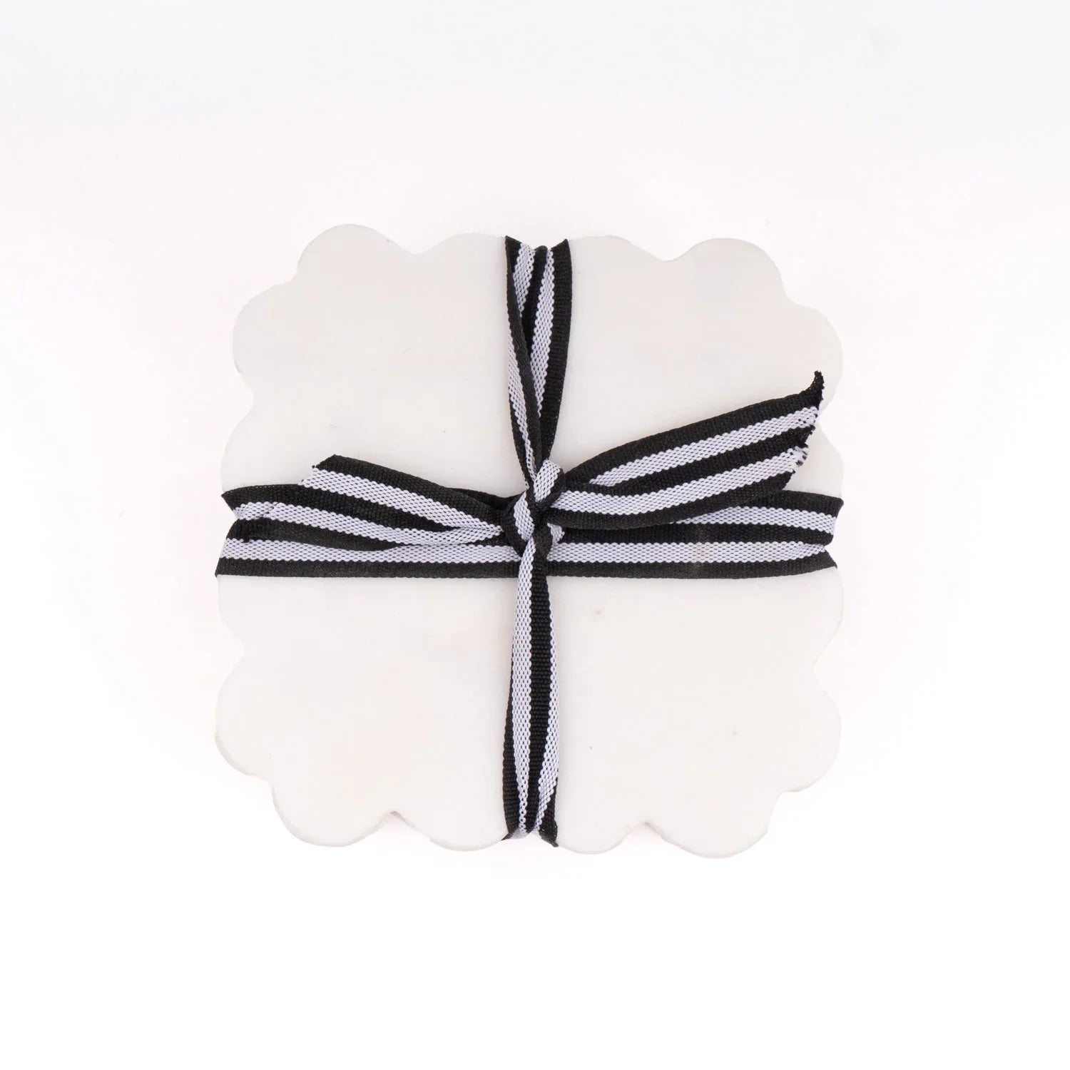 8 Oak Lane Scalloped Marble Coaster Set of 4