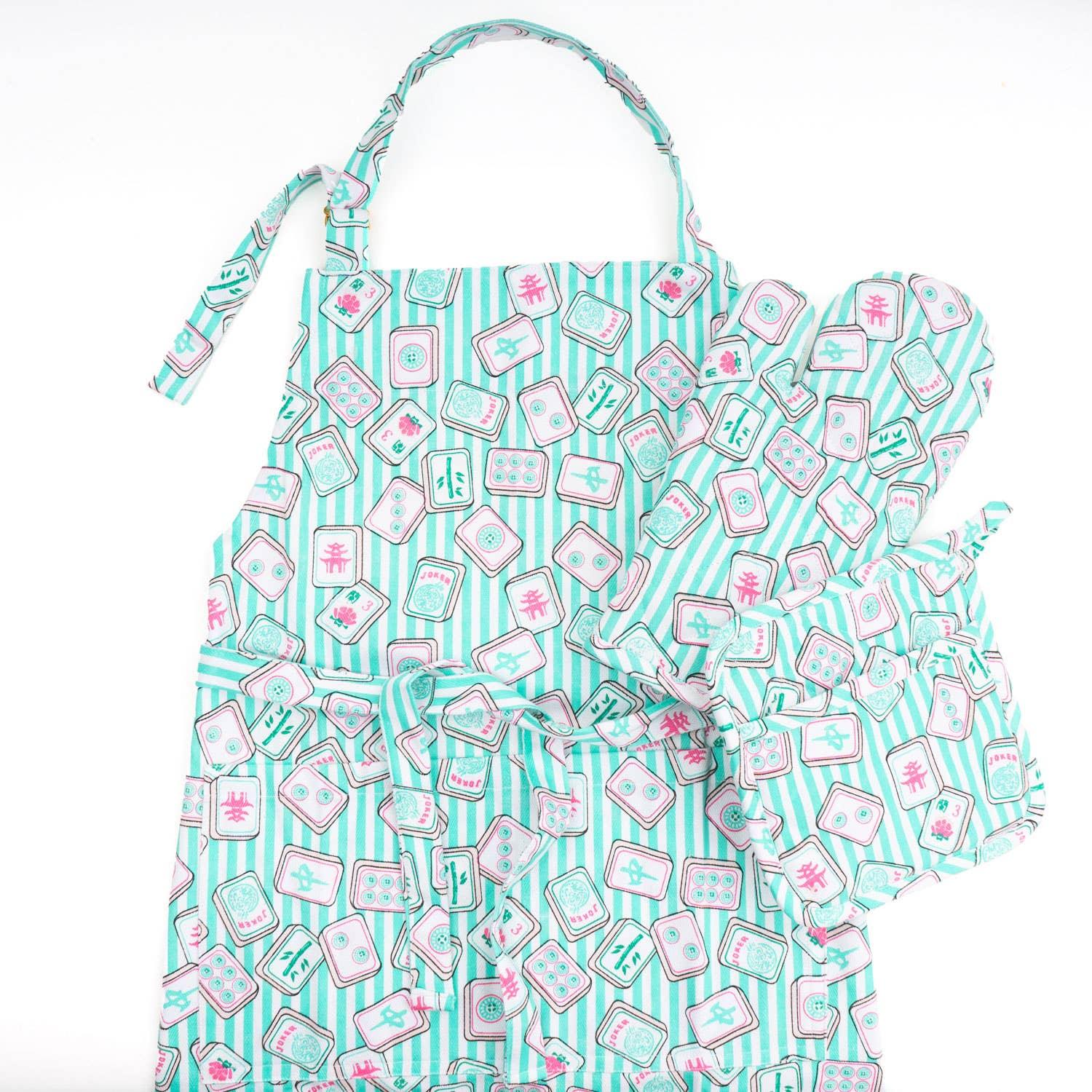 8 Oak Lane Mahjong Stripe Oven Mitt Set