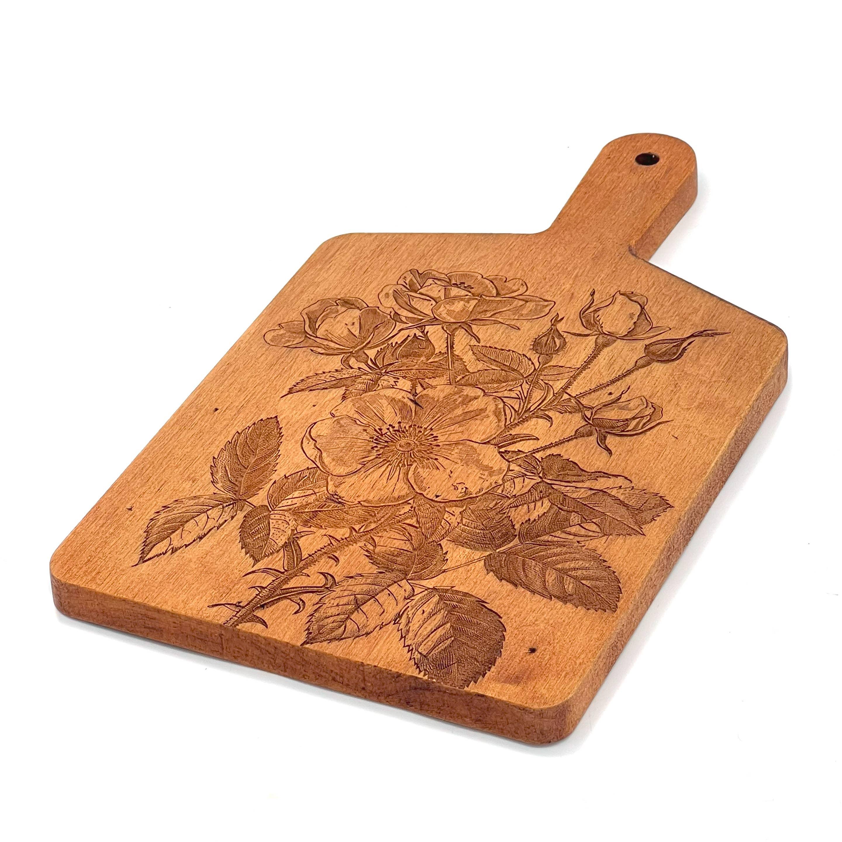 Artisan Maple Rectangle Cheese Board - Vintage Wild Roses