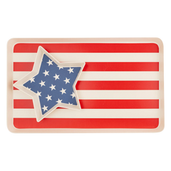 American Flag Stacked Reusable Bamboo Serving Tray Set