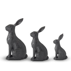 Black Resin Faux Cast Iron Rabbit