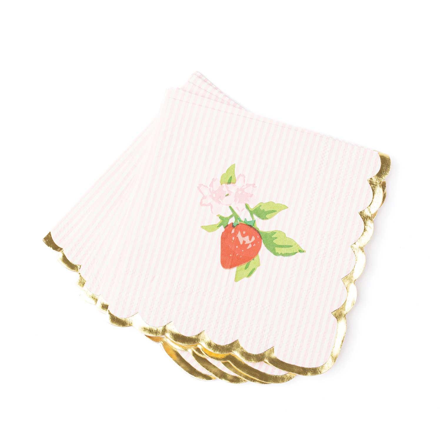 8 Oak Lane Botanical Berry Paper Beverage Napkin Packs