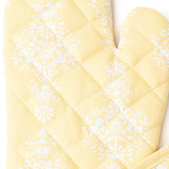 8 Oak Lane Golden Damask Oven Mitt Set