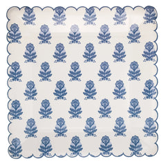 Blue Flower Block Print 10" Plate
