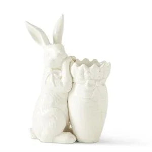 9" Antiqued White Dolomite Carrot Vase