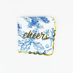 8 Oak Lane Blue Foliage Paper Beverage Napkin Packs