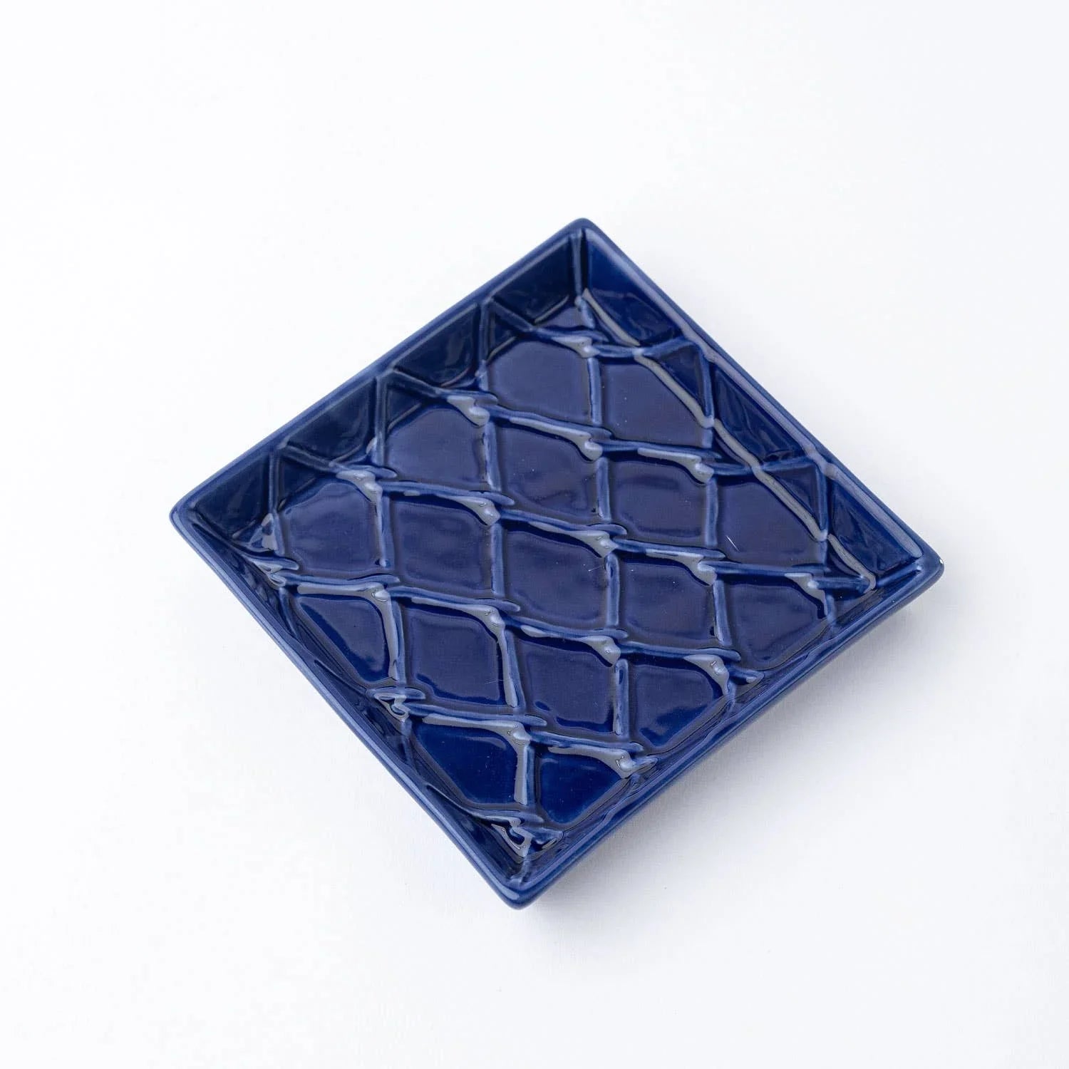 8 Oak Lane Navy Textured Beverage Napkin Tray
