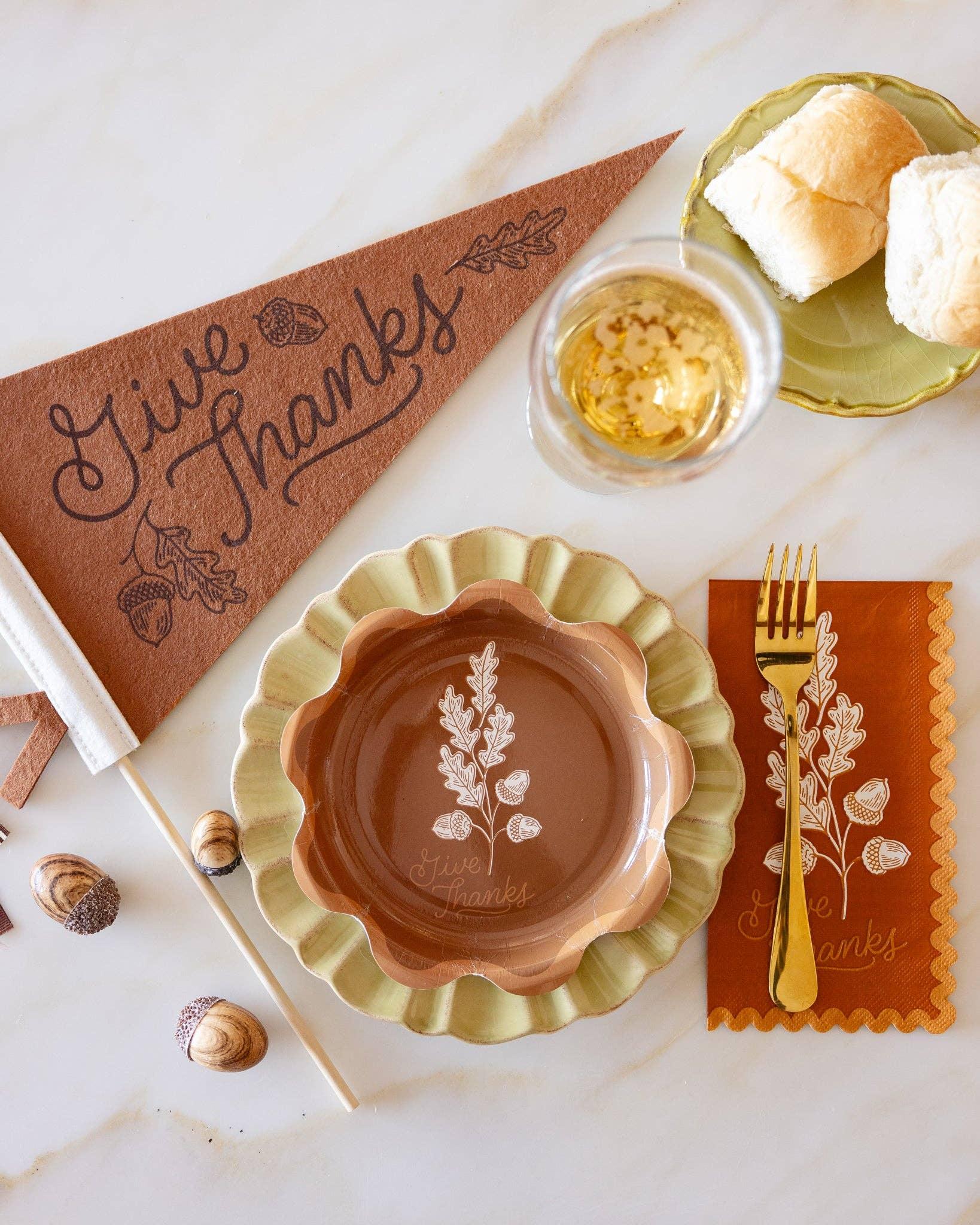Acorns Give Thanks Dinner Napkin