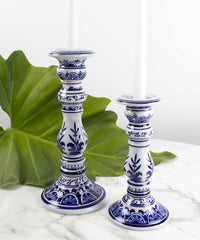 8 Oak Lane Blue Chinoiserie Candlestick Set - Large