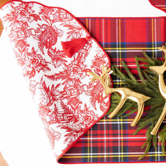 8 Oak Lane Nutcracker Toile Reversible Tassel Table Runner