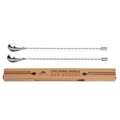 Bar Spoons (Spiral Handle, Set of 2), Stainless