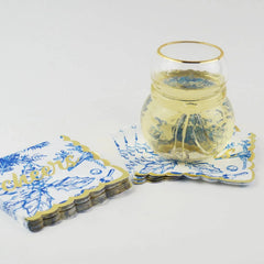 8 Oak Lane Blue Foliage Paper Beverage Napkin Packs