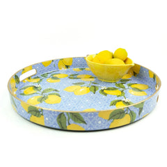 8 Oak Lane Lemon Round Tray