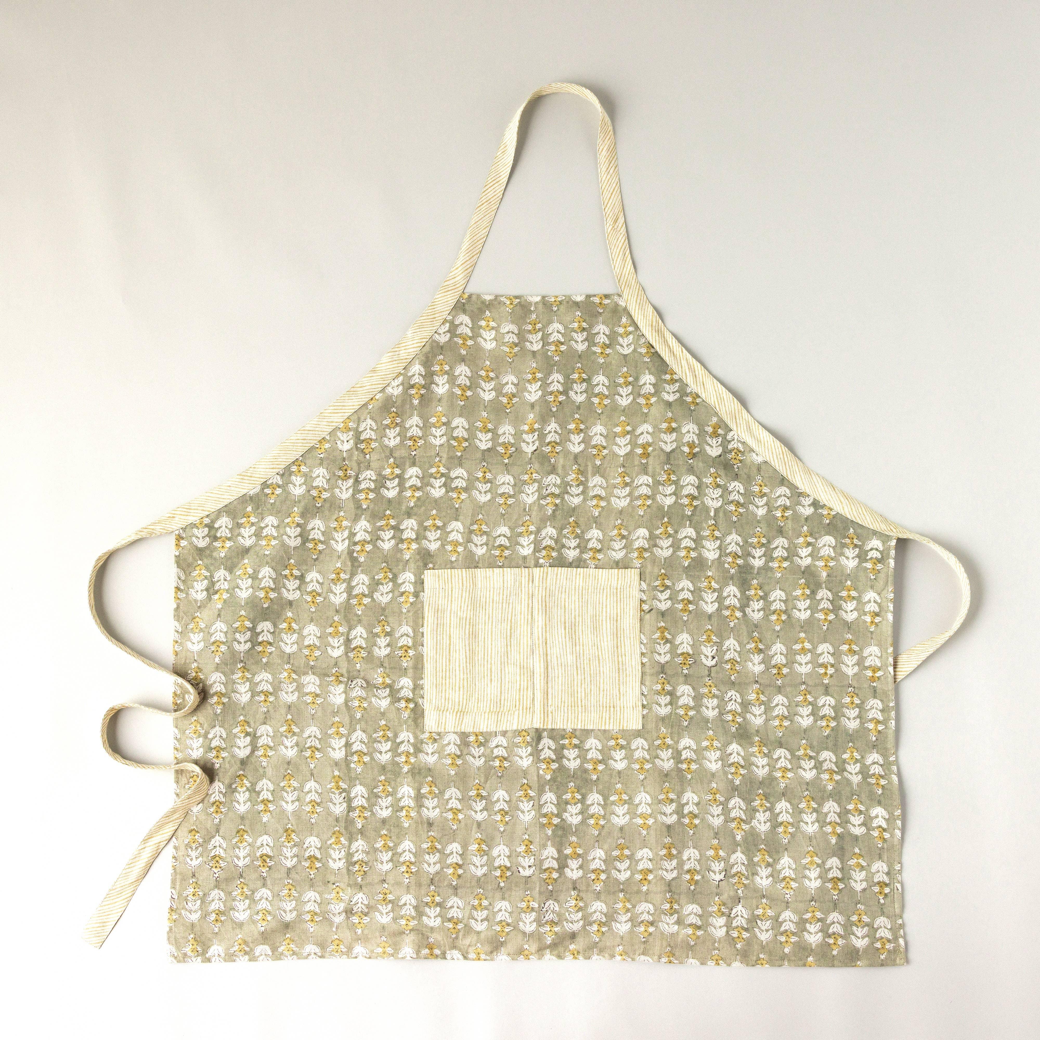 Blossom Block Print Apron