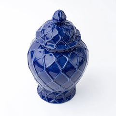 8 Oak Lane Navy Textured Ginger Jar - Large