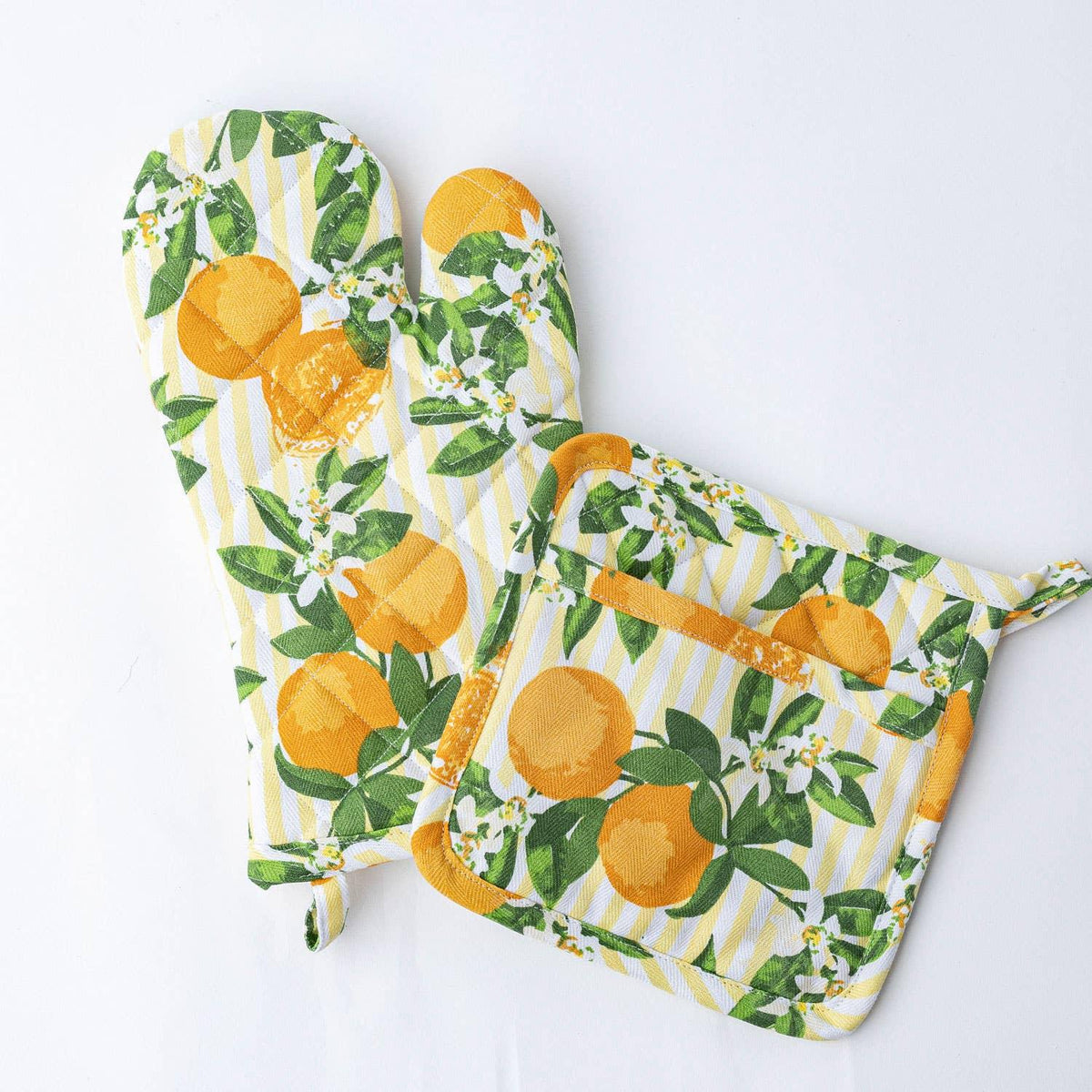8 Oak Lane Orange Blossom Oven Mitt Set