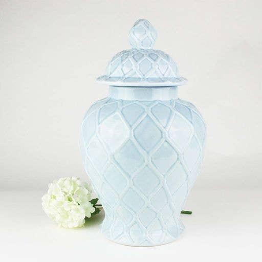 8 Oak Lane Light Blue Textured Ginger Jar - Extra Large