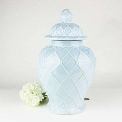 8 Oak Lane Light Blue Textured Ginger Jar - Extra Large