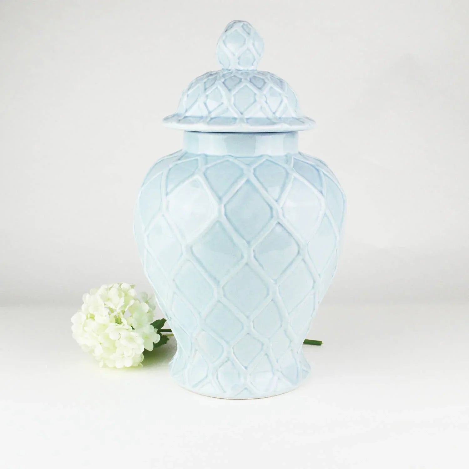8 Oak Lane Light Blue Textured Ginger Jar - Extra Large
