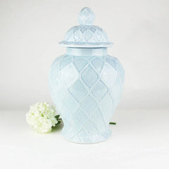 8 Oak Lane Light Blue Textured Ginger Jar - Extra Large