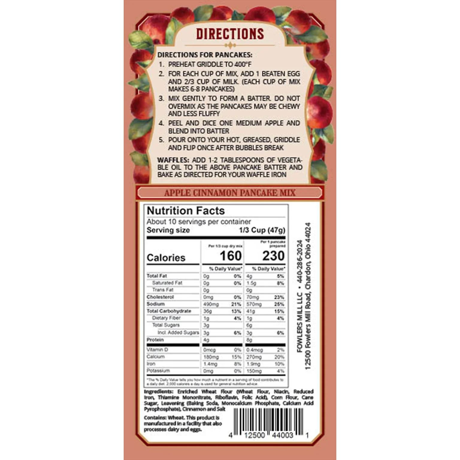Apple Cinnamon Pancake Mix