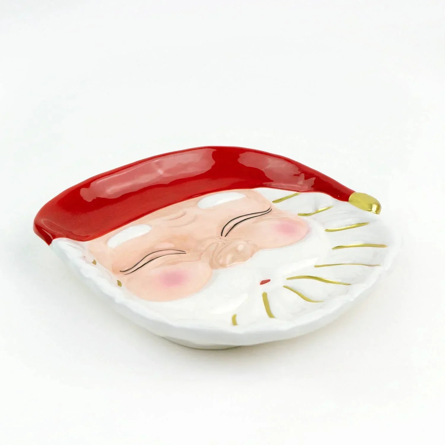 8 Oak Lane Red Santa Dessert Plate