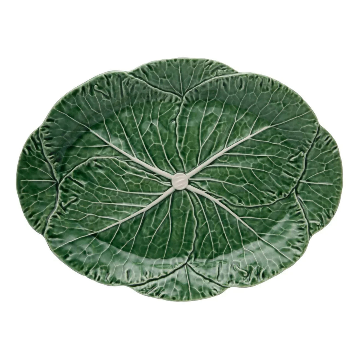 Bordallo Pinheiro Cabbage Green Oval Platter, Large