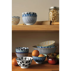 Blue Floral Stamped Bowl 3.5 inch