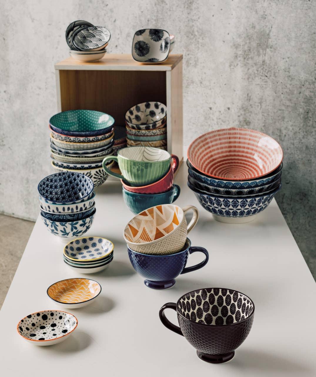 Bits & Dots Multi-Color Pinch Bowls Set of 6