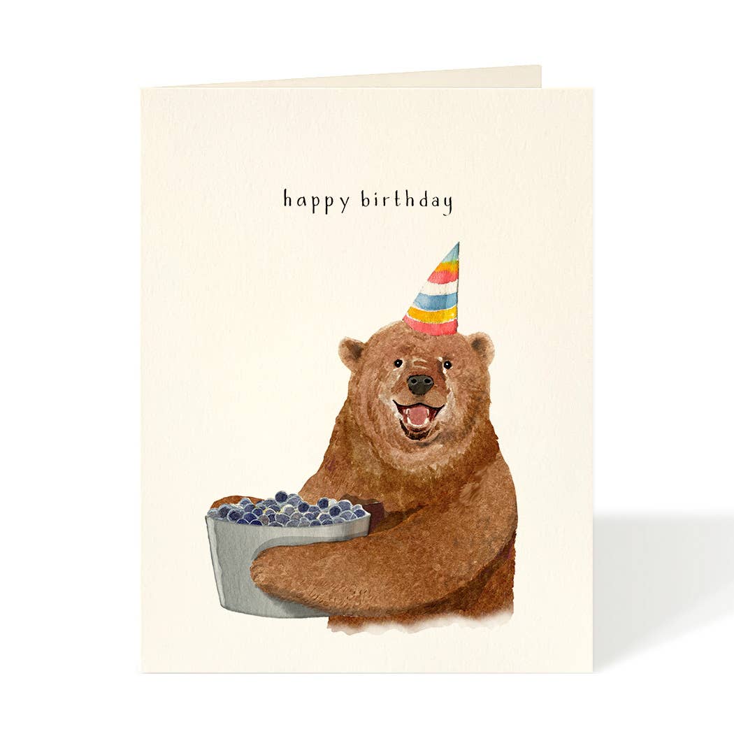 Berry Bear Birthday Greeting Card