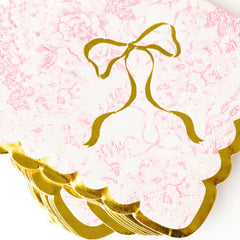 8 Oak Lane Pink Bow Toile Paper Beverage Napkin Packs