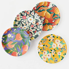 180 Degrees Melamine Fruits & Florals Plates Set of 4