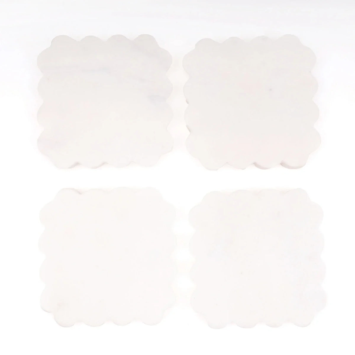 8 Oak Lane Scalloped Marble Coaster Set of 4