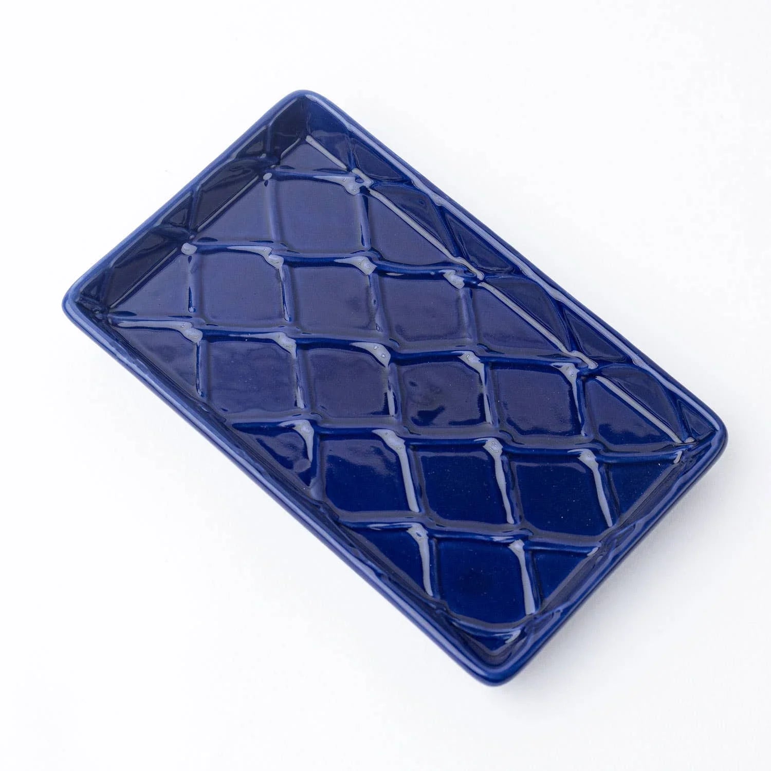 8 Oak Lane Navy Textured Guest Towel Tray