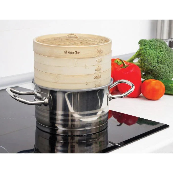 Bamboo Steamer with Lid, 10"
